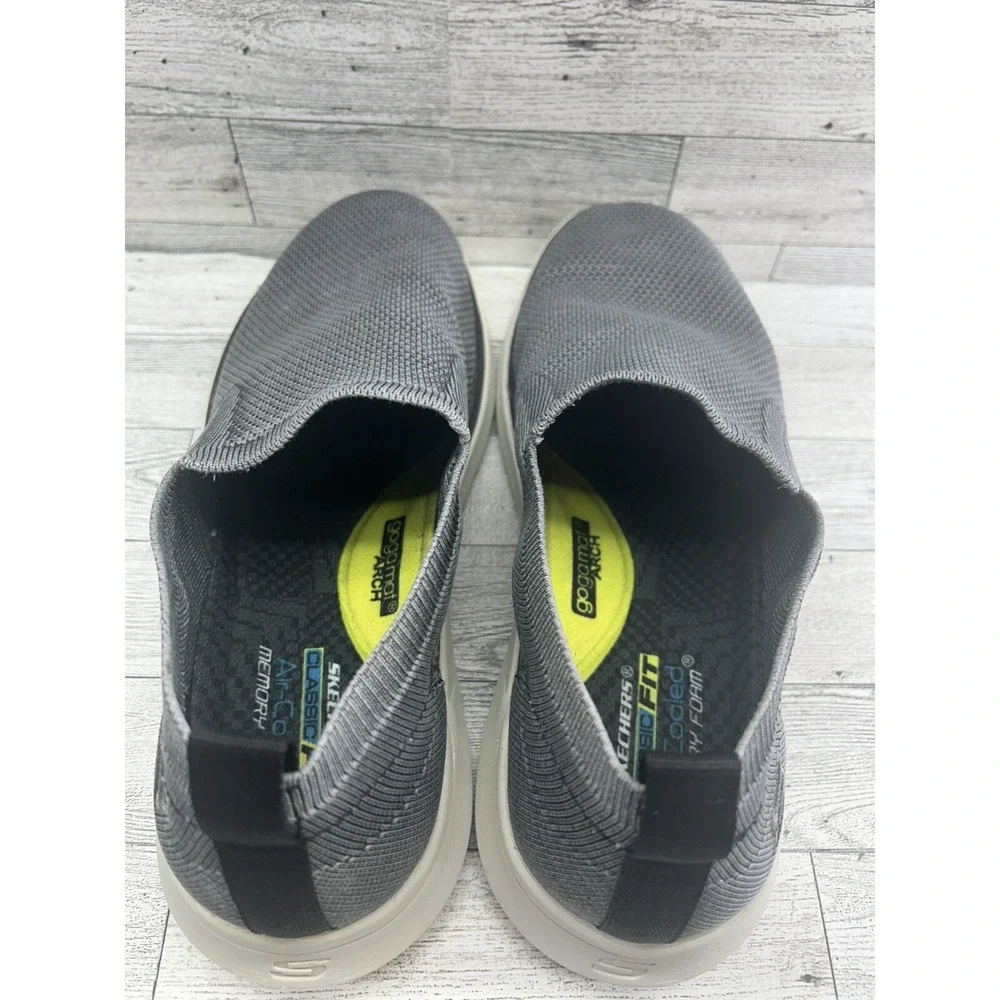 Skechers USA Men's Doveno-Oswyn Fly Rounded Toe Mesh‎ Slip On Gray Shoes Sz 10.5